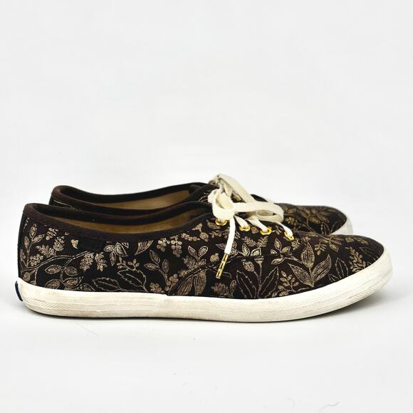 Keds X Rifle Paper Co Metallic Queen Anne Low Top Sneakers Size 7 - Picture 5 of 9